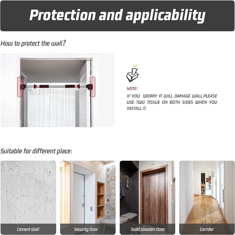 Pull up Bar for Doorway - Chin up Bar Strength Training For Door Frame Pullup - Picture 7 of 12